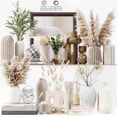 现代花瓶书籍饰品摆件-06